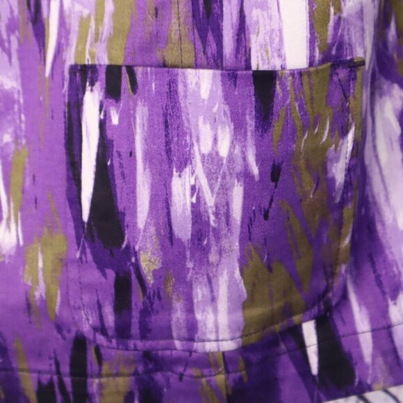 BRUSHSTROKE JACKET 2/12 Chico's Purple Warm Grey Yellow Spring Summer Office - Picture 4 of 8